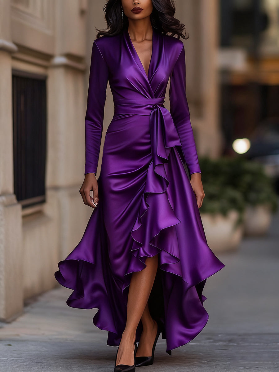 Sofia – Satynowa sukienka maxi